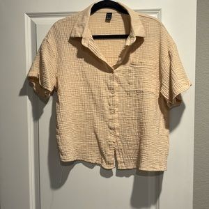 SHEIN muslin button up top